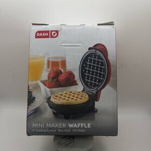 Ash Red Mini Maker Waffle Iron